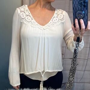 🔥2/$10 |•BILLABONG•| Crochet Trim Peasant Style Top Drawstring Bottom Size Med